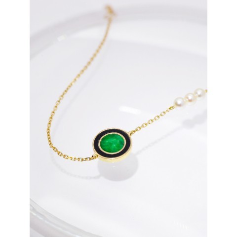 <常安>G18k翡翠珍珠手链 P11201071