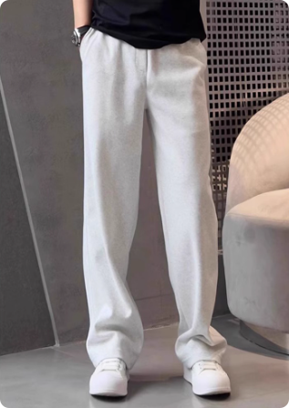 品牌专柜2025年春秋季新款简约直筒休闲裤男士宽松阔腿卫裤