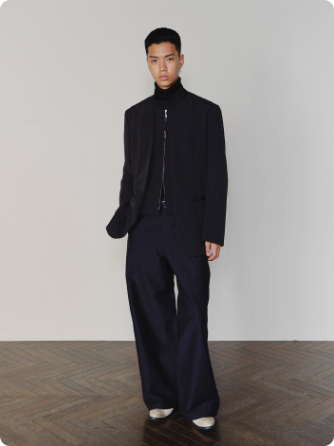 可拆卸假两件双拉链简约西装外套2025秋季新款